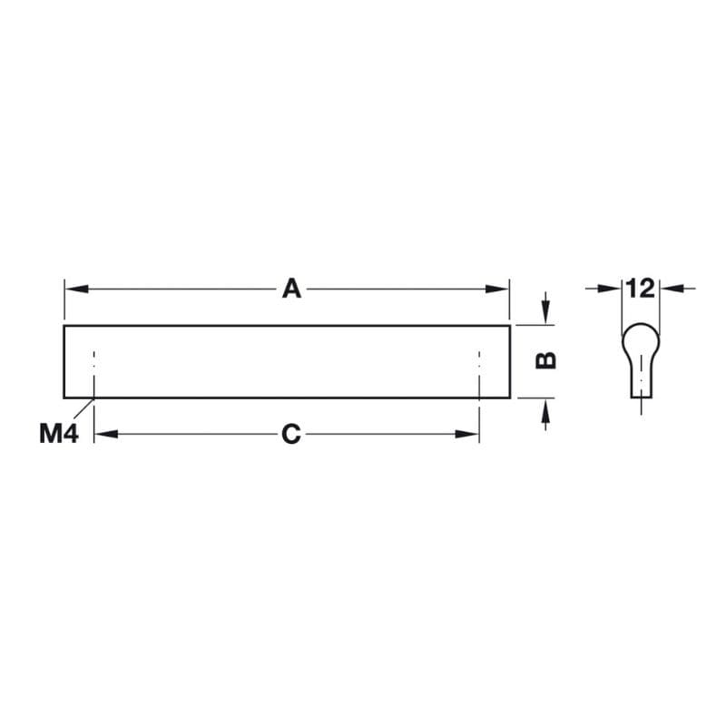 Tay nắm tủ Hafele 155.01.115 (mạ màu bạc)